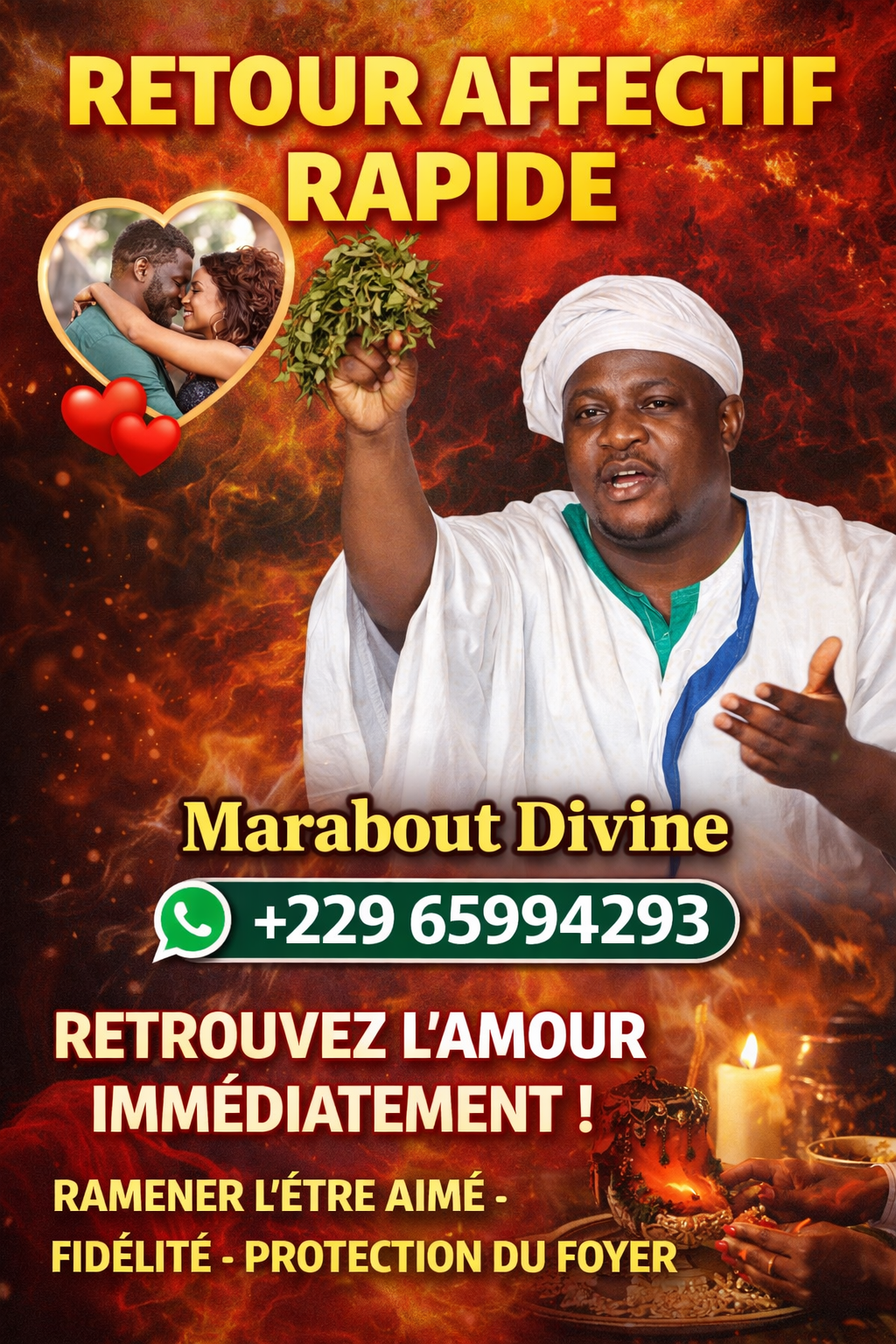 Rituels de retour d’affection Tel:+22965994293
