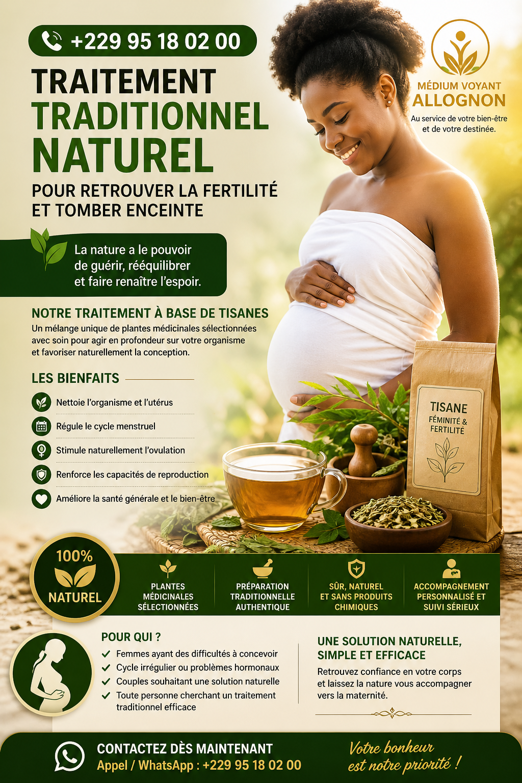 📞 +229 95 18 02 00 – TRAITEMENT TRADITIONNEL NATUREL POUR RETROUVER LA FERTILITÉ ET TOMBER ENCEINTE