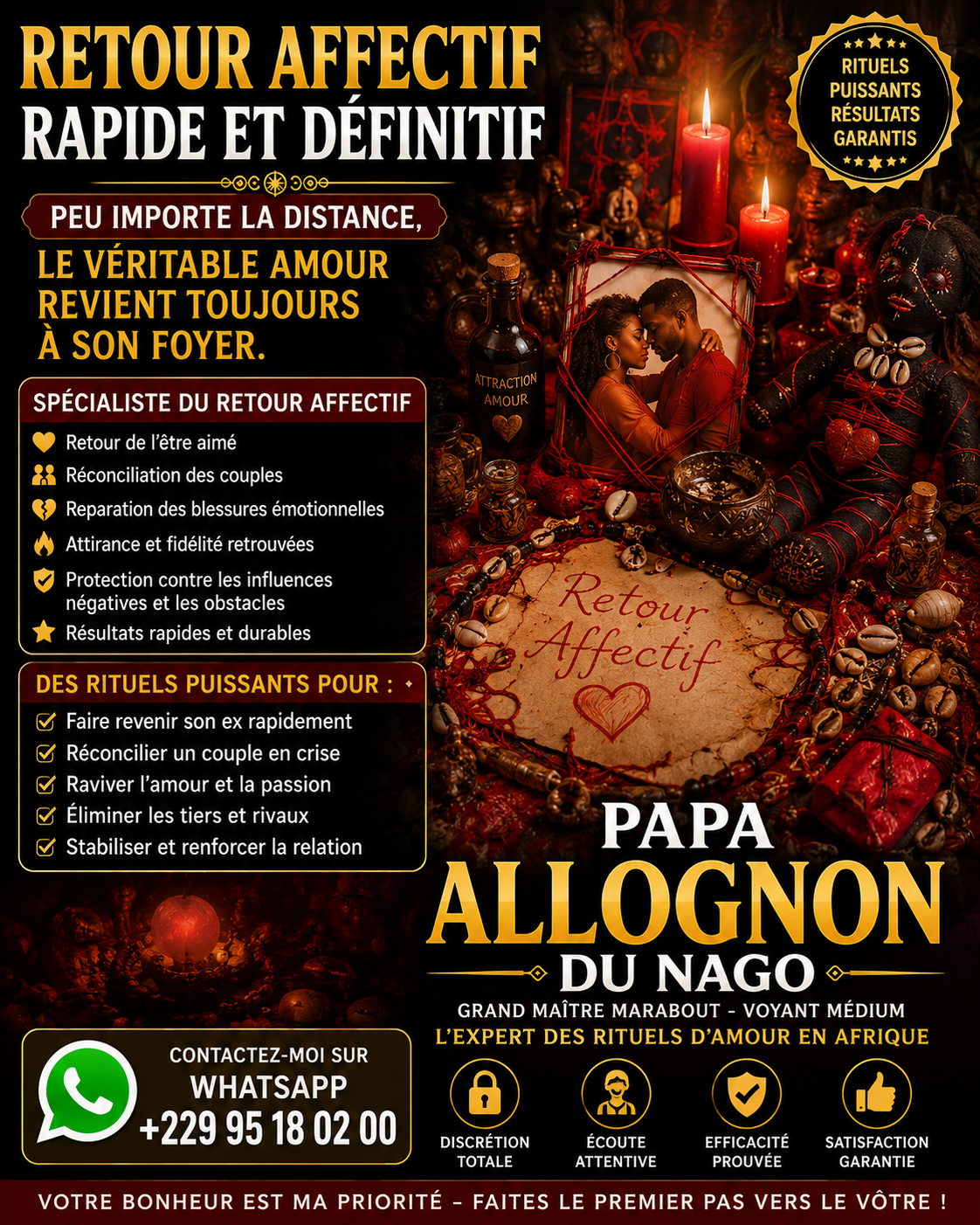 Le marabout ayant reussi le plus au rituel de retour affectif en Afrique +229 95 18 02 00