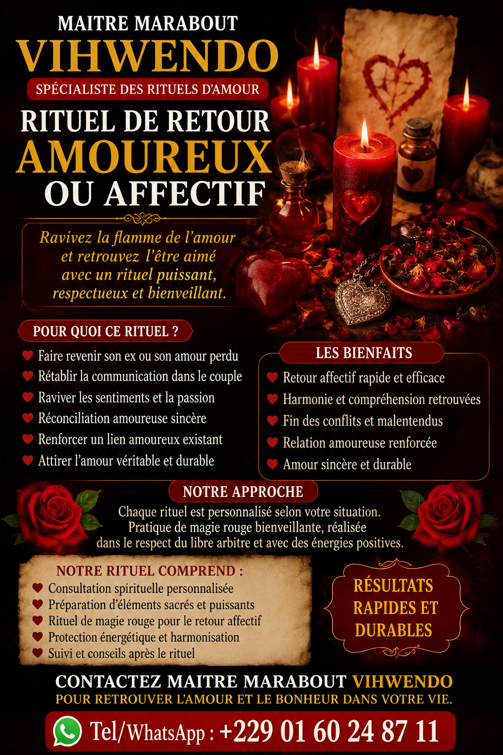 Rituel de retour amoureux ou affectif
