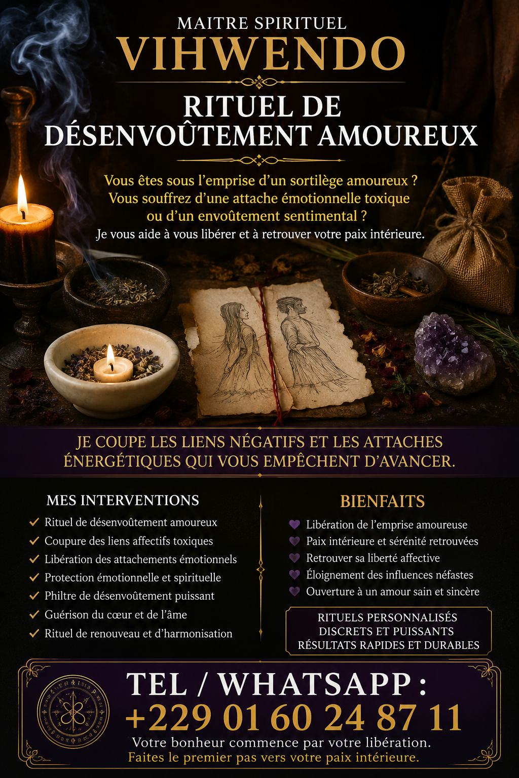Rituel de désenvoûtement amoureux
